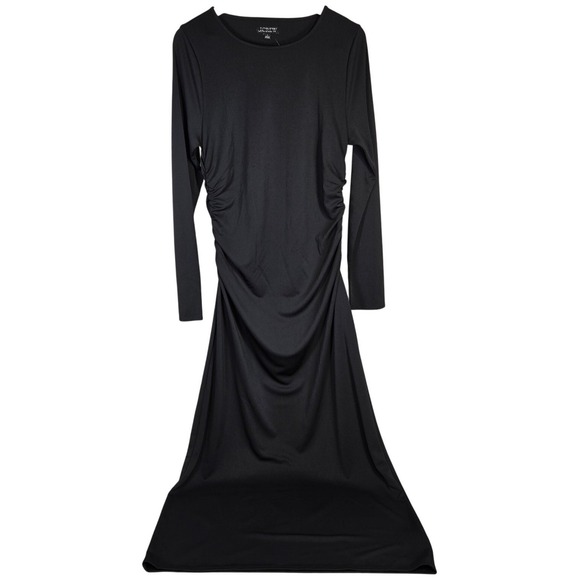 J. Crew Long-sleeve dress in jersey crepe Black L NWT - Picture 1 of 7